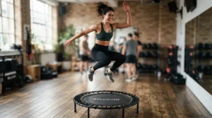 High-intensity interval training on the best rebounder for weight loss to boost metabolism at home