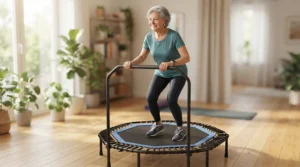 Gentle rehabilitation workout highlighting the joint-safe benefits in the JumpSport vs Bellicon rebounder comparison.