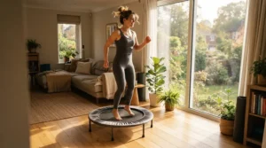 Morning exercise routine using a rebounder under £150 for low-impact cardio at home