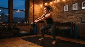An evening workout session exploring rebounder vs skipping rope for fitness at home