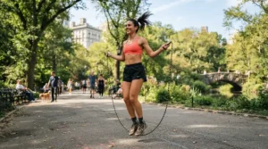 Using portable fitness gear outdoors to test rebounder vs skipping rope for fitness routines
